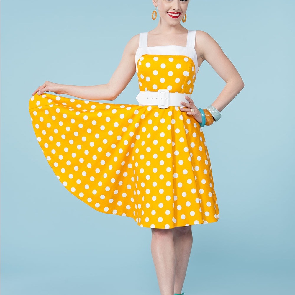 Golightly Yellow Dot Dress